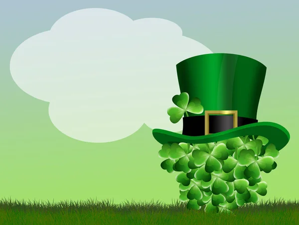 Saint Patricks Day Hat Grass — Stock Photo, Image