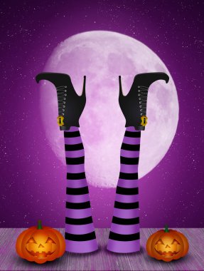 Cadının bacakları yerde.