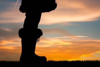 Noel Baba 'nın bacakları.