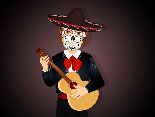 Традиционный Мексиканский Человек День Смерти — стоковое фото