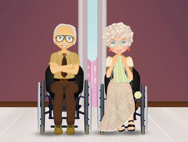 高齢者の在宅介護のイラスト — ストック写真