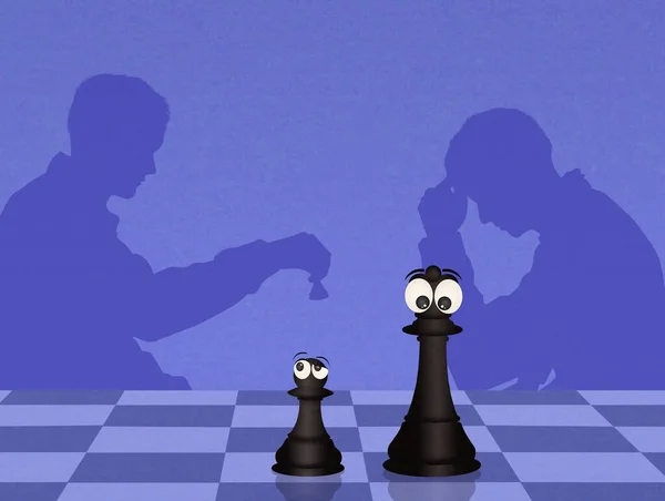 Милая Иллюстрация Шахматного Матча — стоковое фото