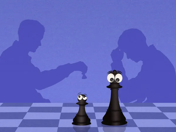 cute illustration of chess match