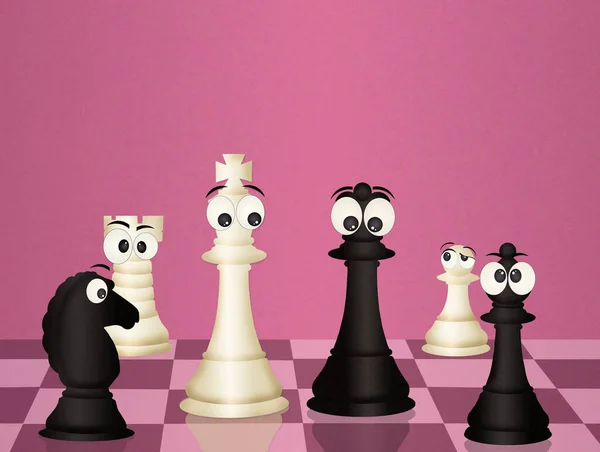 Illustration Chess Funny Face — Stock Photo, Image