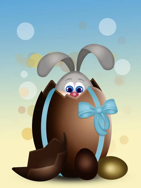 Easter Bunny Chocolate Egg — Stock Photo, Image