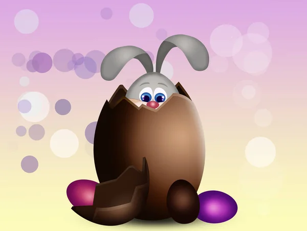 Bunny Chocolate Egg — Stock Photo, Image