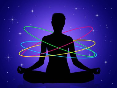 Yoga sembolü siluetinin çizimi