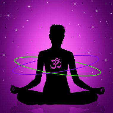 Yoga sembolü siluetinin çizimi