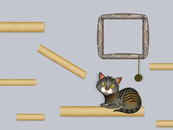Ilustracja Wyposażenia Ściany Dla Kotów — Zdjęcie stockowe