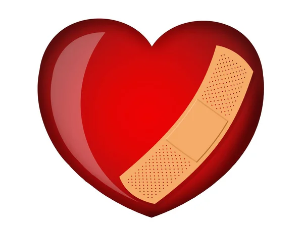 Herz Mit Medizinischem Gips — Stockfoto