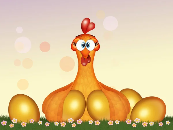 Altın Yumurtalı Tavuk — Stok fotoğraf