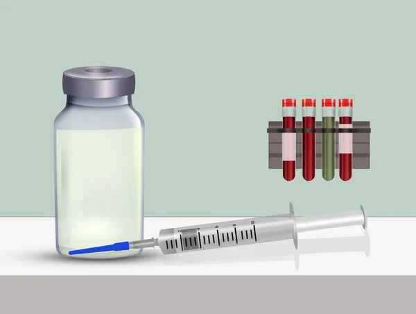 Illustrazione Del Vaccino Della Siringa — Foto Stock