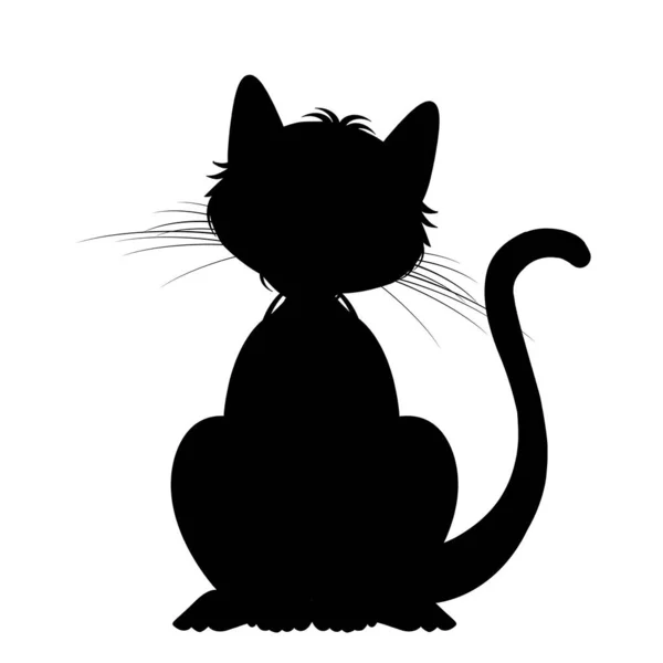 白地に猫のシルエットのイラスト — ストック写真