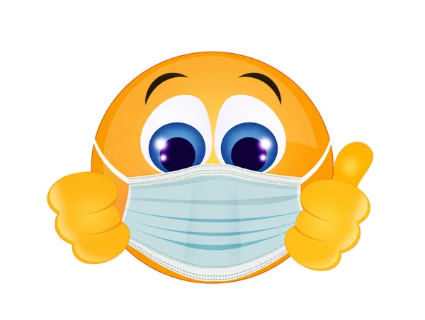 Emoticon Con Maschera Chirurgica — Foto Stock