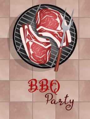 Barbekü partisi için ızgara biftek.