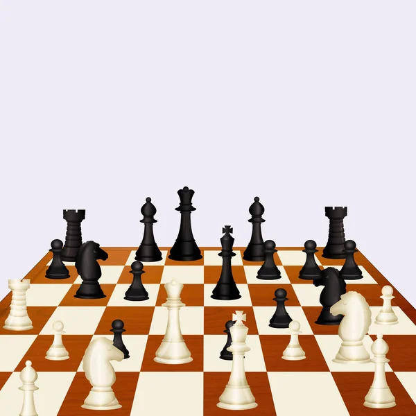 棋盘上国际象棋的图解 — 图库照片