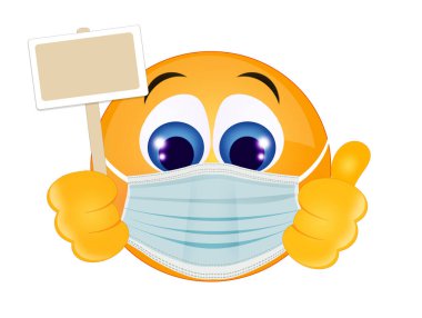 Cerrahi maskeli duygu simgesi