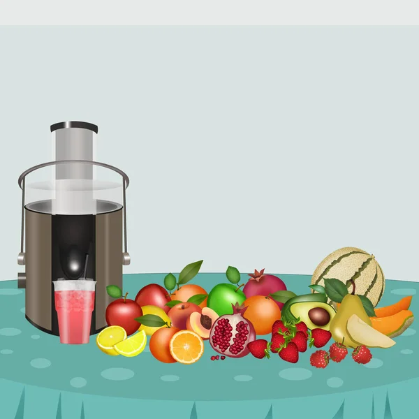 Ilustración Fruta Fresca Centrifugada — Foto de Stock