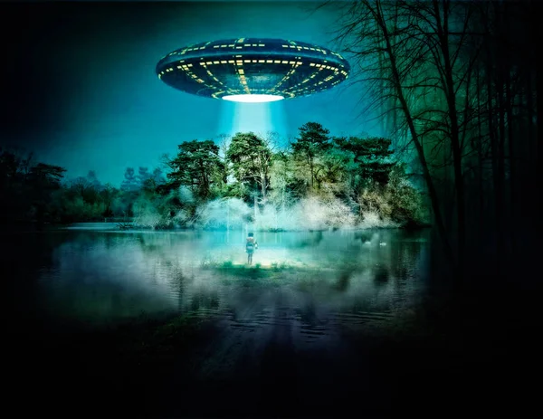 UFO over lake