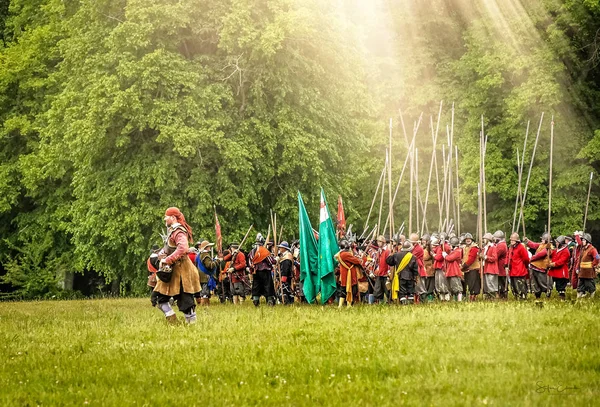 Engelska inbördeskriget slaget scen — Stockfoto