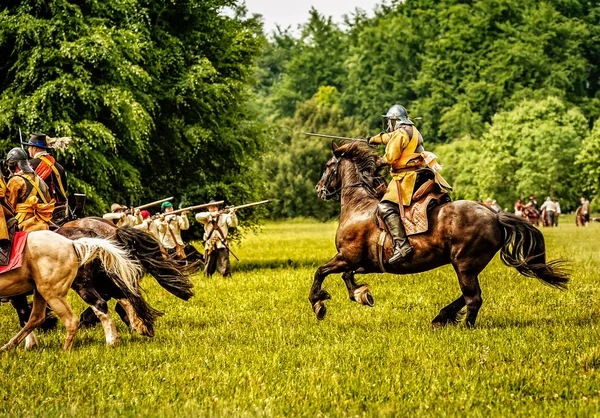 Cena de batalha da guerra civil inglesa — Fotografia de Stock