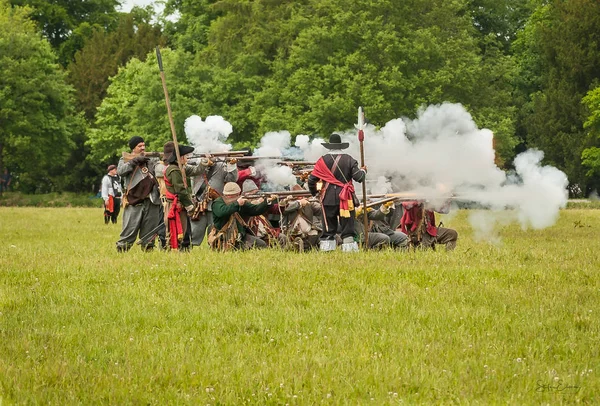 Englische Bürgerkriegsschlachtszene — Stockfoto