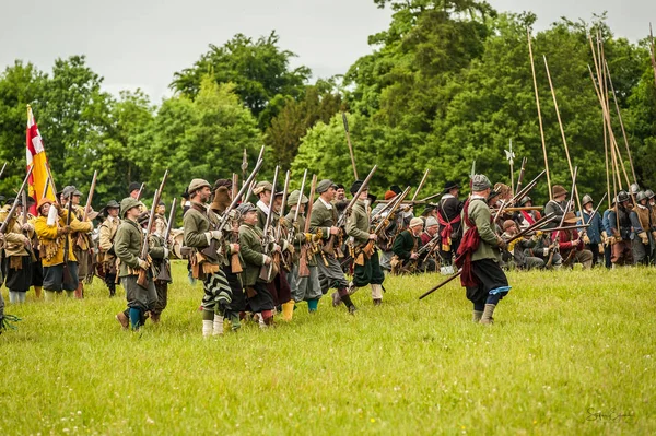 Escena de batalla de guerra civil inglesa —  Fotos de Stock