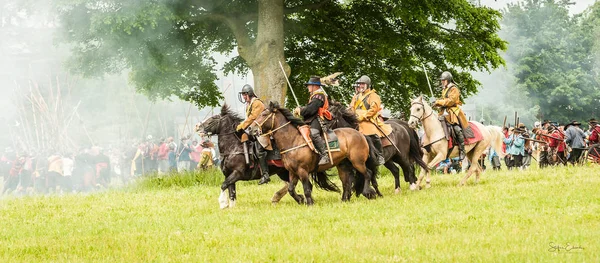 Scenę bitwy angielskiej wojny domowej — Zdjęcie stockowe
