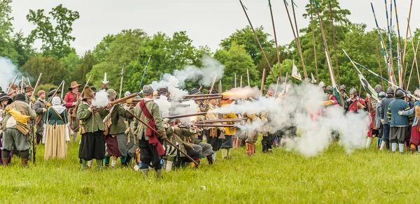 Scena di guerra civile inglese — Foto Stock