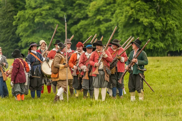 Cena de batalha da guerra civil inglesa — Fotografia de Stock