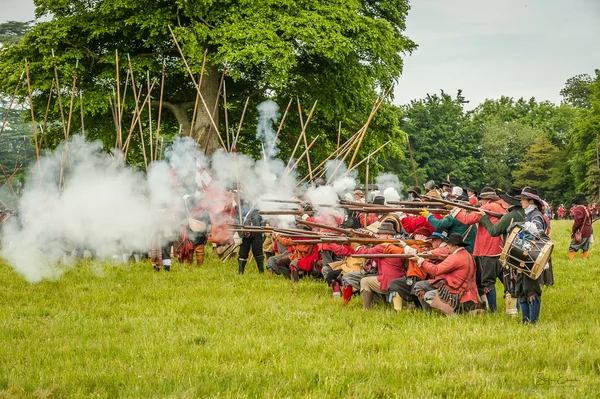 Scenę bitwy angielskiej wojny domowej — Zdjęcie stockowe