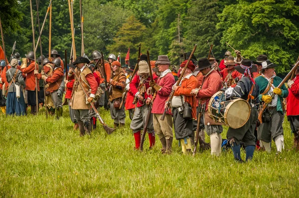 Engelska inbördeskriget slaget scen — Stockfoto