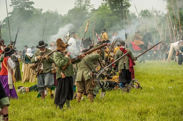 Cena de batalha da guerra civil inglesa — Fotografia de Stock