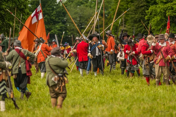 Englische Bürgerkriegsschlachtszene — Stockfoto