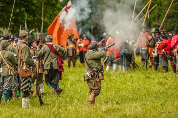 English civil war battle scene — Stock Photo, Image