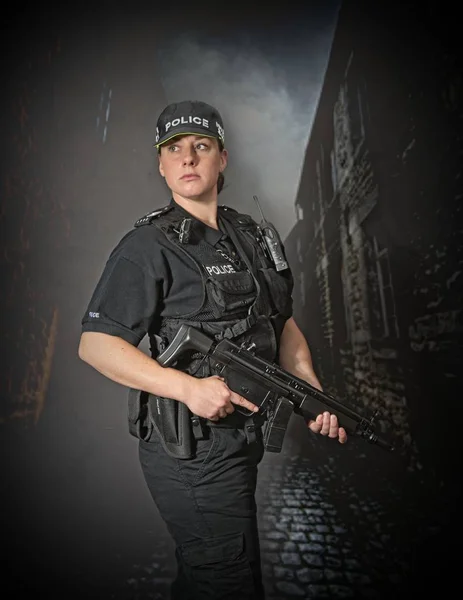 Τακτικής Βρετανός αξιωματικός της αστυνομίας — Φωτογραφία Αρχείου