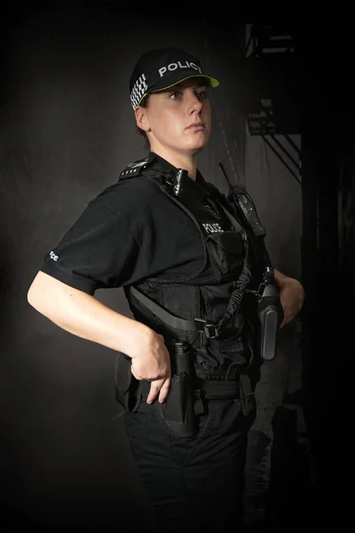 Oficial de polícia britânico táctico — Fotografia de Stock