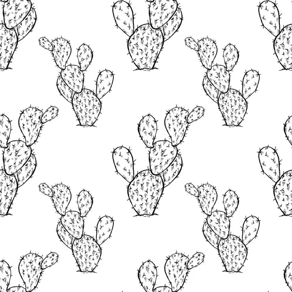 Cactus naadloos vectorpatroon. — Stockvector