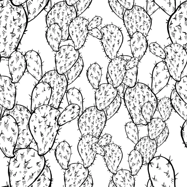 Cactus naadloos vectorpatroon. — Stockvector