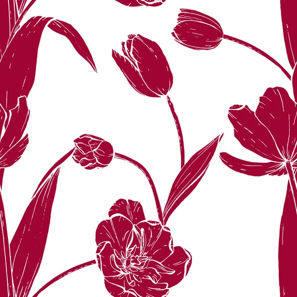 Tulip Bouquet. Hand drawn vector illustration . — Stock Vector