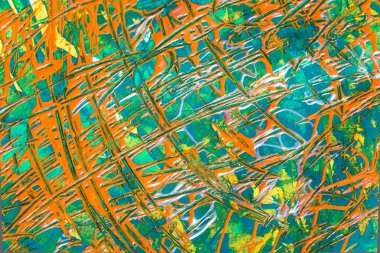 turuncu ve turkuaz boyalı doku