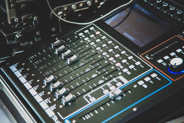 Sound mixer control for live music and studio equipment.