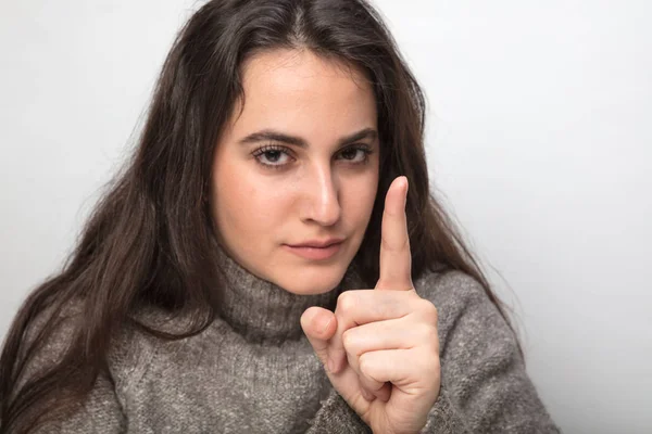 Retratos de uma bela série de mulheres, advertência — Fotografia de Stock