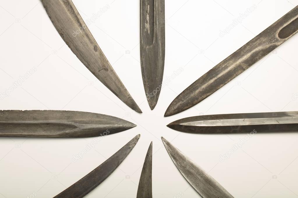 Collection of knife blades and swords