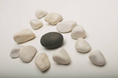 Çok fazla beyaz olanlar arasında bir siyah çakıl