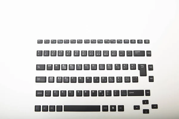 Vista aérea de un teclado Qwerty — Foto de Stock
