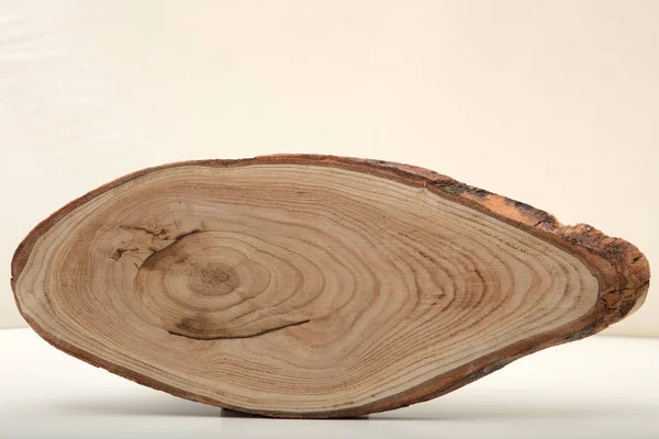 Pedazo de un tocón de árbol aislado sobre un fondo blanco — Foto de Stock