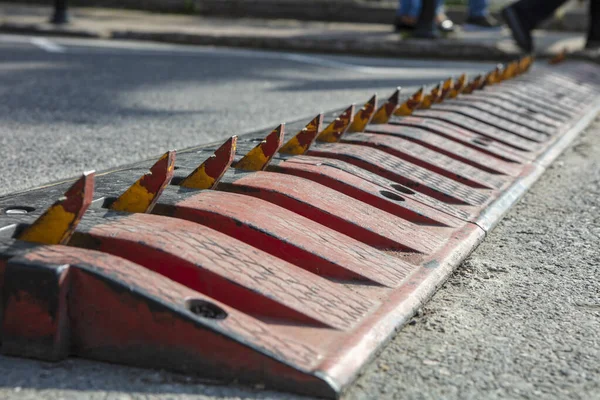 Spikes barrier are frequently used to enforce a directional flow in a single traffic lane.