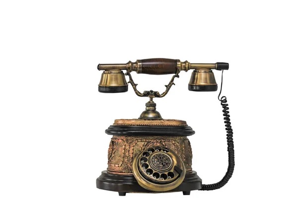 Retro Telefoon Vintage Telefoon Geïsoleerd Witte Achtergrond Stockfoto