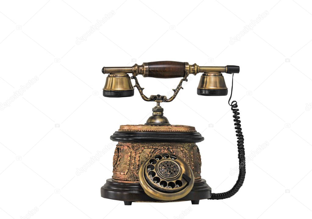 Retro Phone - Vintage Telephone isolated on White Background 
